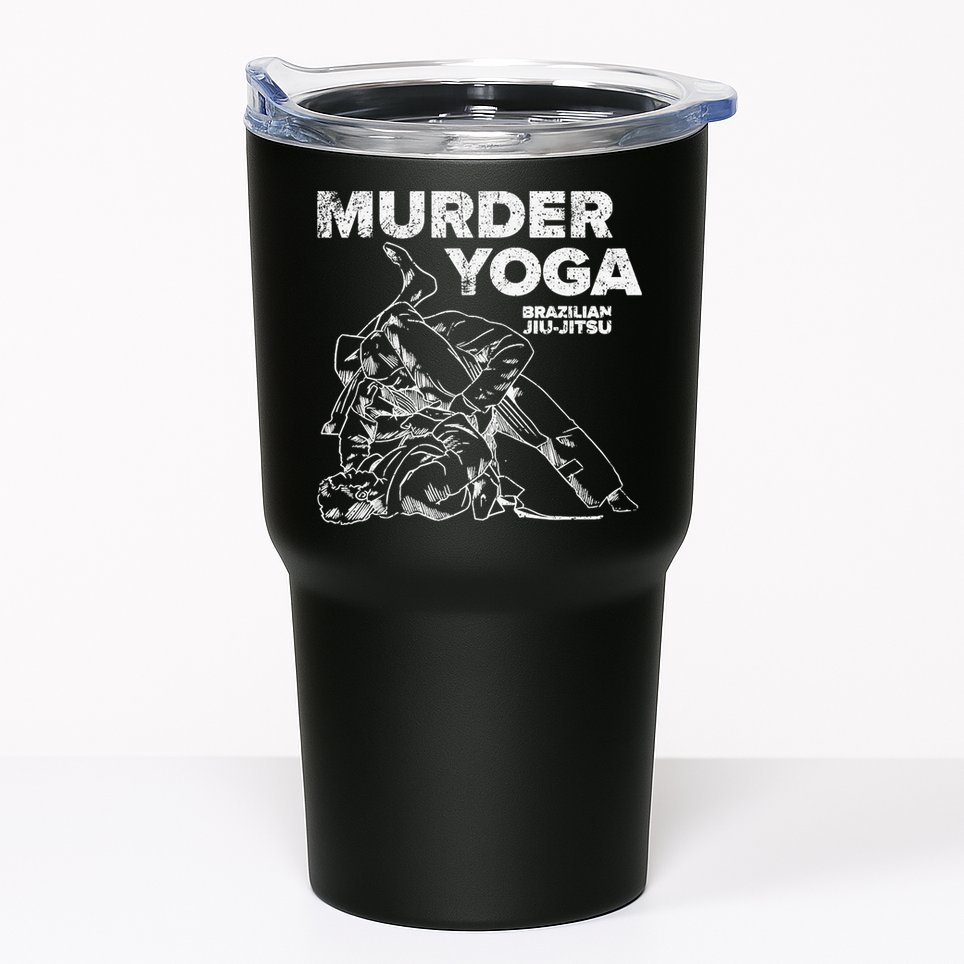 Jiu Jitsu Murder Yoga Vintage Sunset Funny Brazilian Tumbler