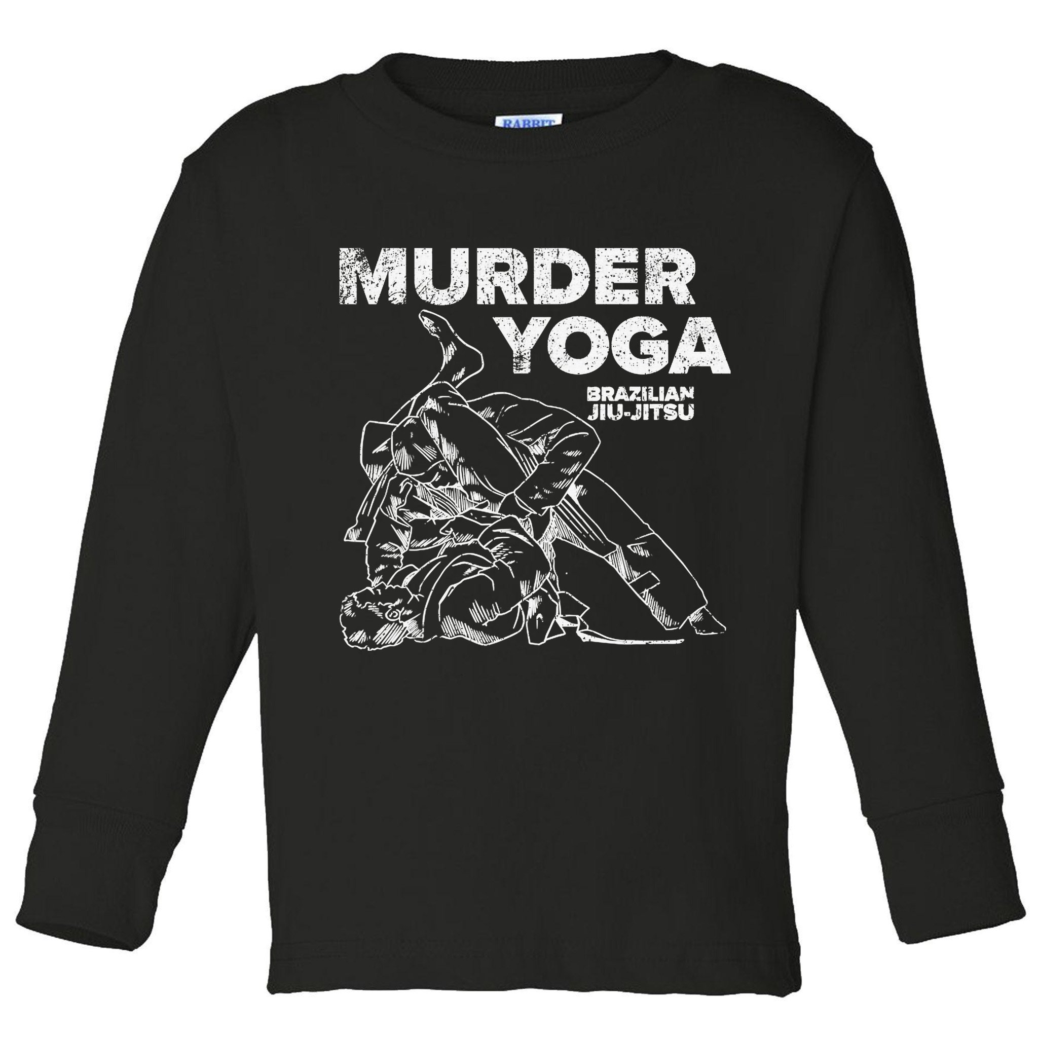 Jiu Jitsu Murder Yoga Vintage Sunset Funny Brazilian Toddler Long Sleeve Shirt