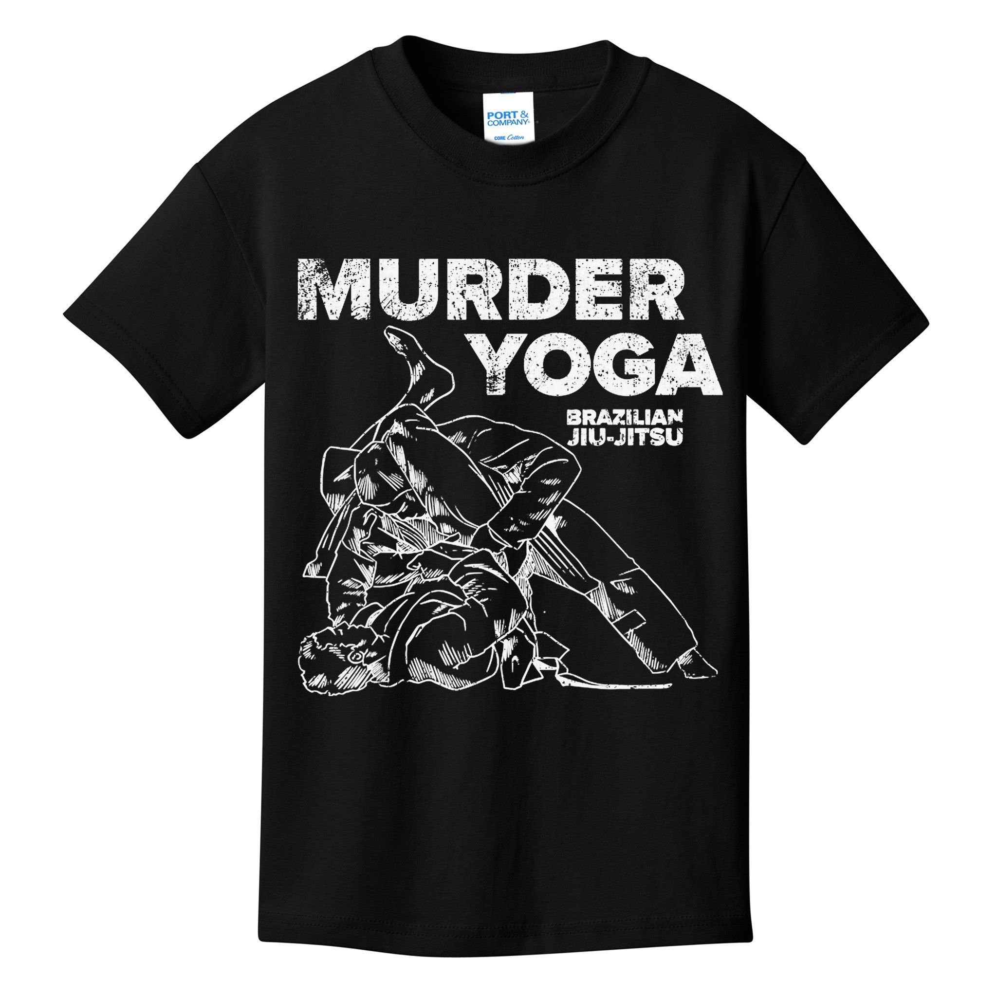 Jiu Jitsu Murder Yoga Vintage Sunset Funny Brazilian Kids T-Shirt