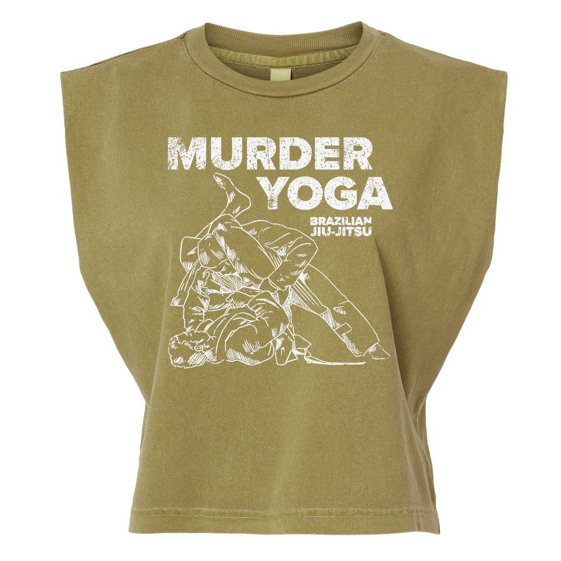 Jiu Jitsu Murder Yoga Vintage Sunset Funny Brazilian Garment-Dyed Women's Muscle Tee