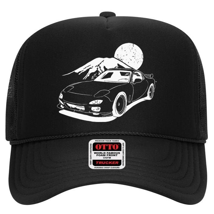 JDM Japan Motorsport Tuning Car Legend 90s High Crown Mesh Back Trucker Hat