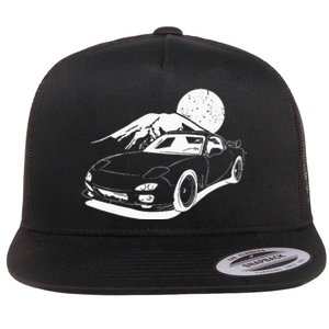 JDM Japan Motorsport Tuning Car Legend 90s Flat Bill Trucker Hat