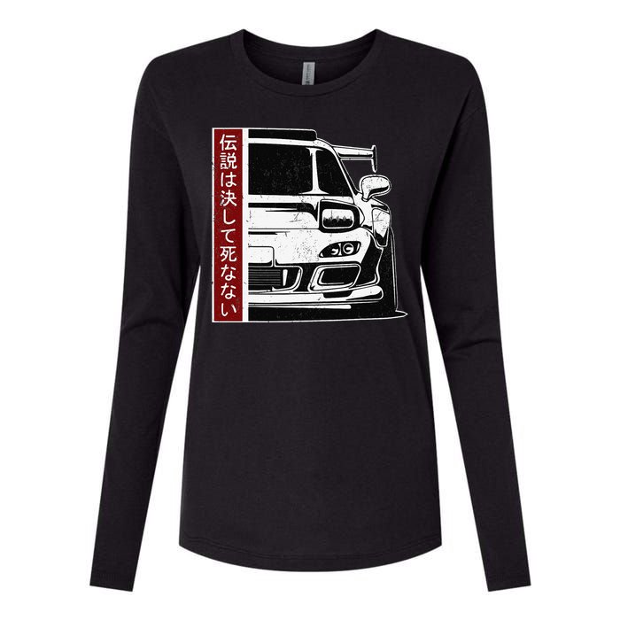 JDM Japan Motorsport tuning car 90s Womens Cotton Relaxed Long Sleeve T-Shirt