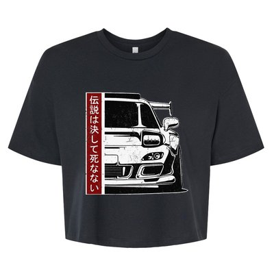 JDM Japan Motorsport tuning car 90s Bella+Canvas Jersey Crop Tee