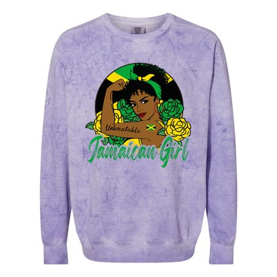 Jamaica Jamaican Mujer Jamaican Flag Colorblast Crewneck Sweatshirt