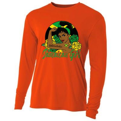 Jamaica Jamaican Mujer Jamaican Flag Cooling Performance Long Sleeve Crew