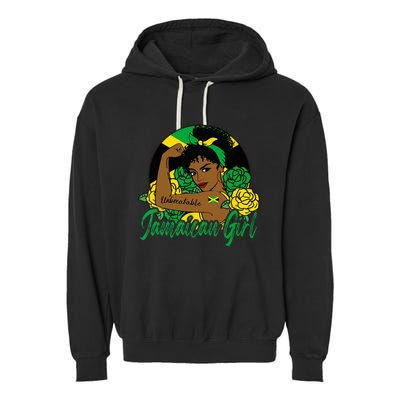 Jamaica Jamaican Mujer Jamaican Flag Garment-Dyed Fleece Hoodie