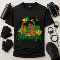 Jamaica Jamaican Mujer Jamaican Flag Cooling Performance Crew T-Shirt