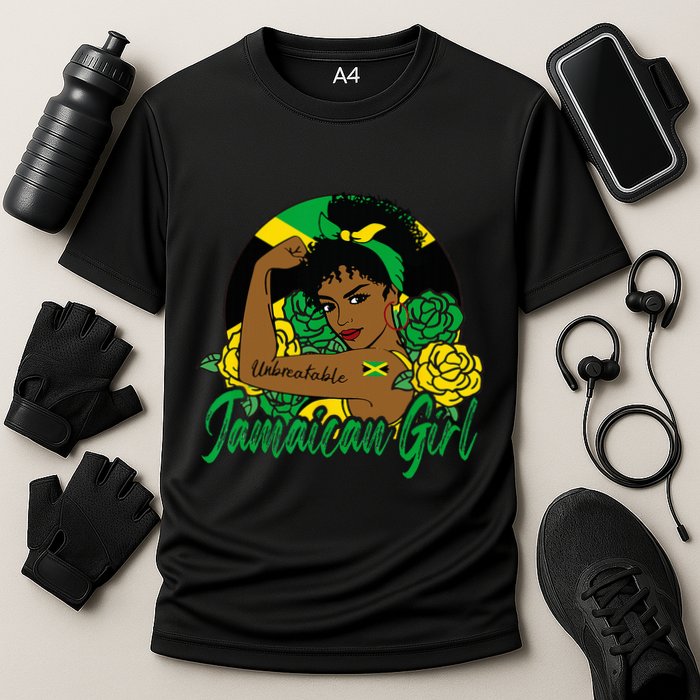 Jamaica Jamaican Mujer Jamaican Flag Cooling Performance Crew T-Shirt