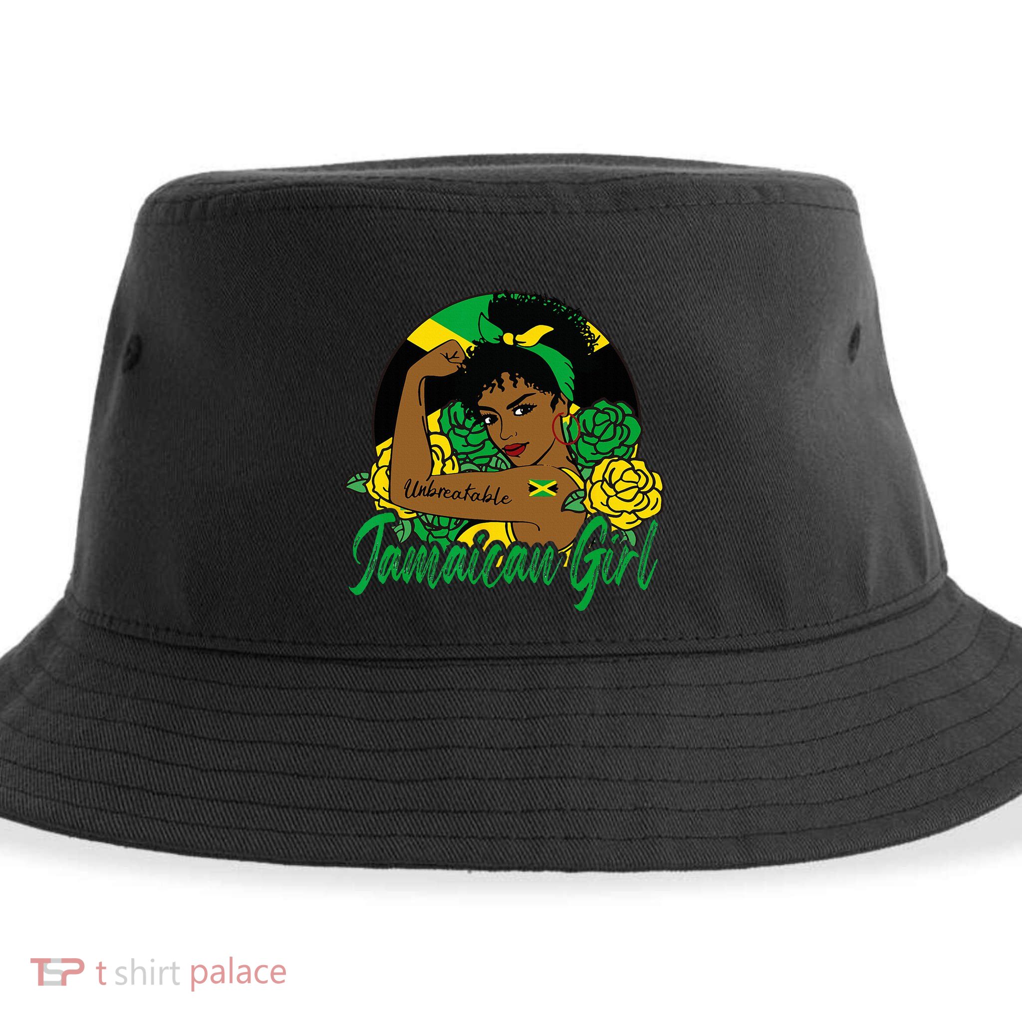 Jamaica Jamaican Mujer Jamaican Flag Sustainable Bucket Hat