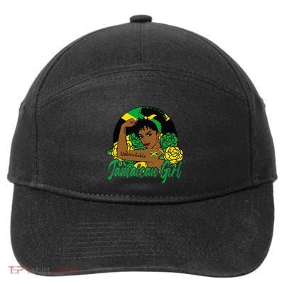 Jamaica Jamaican Mujer Jamaican Flag 7-Panel Snapback Hat