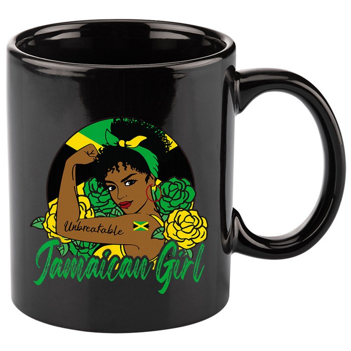 Jamaica Jamaican Mujer Jamaican Flag 11oz C Handle Ceramic Mug