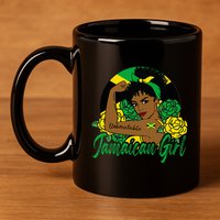Jamaica Jamaican Mujer Jamaican Flag 11oz C Handle Ceramic Mug