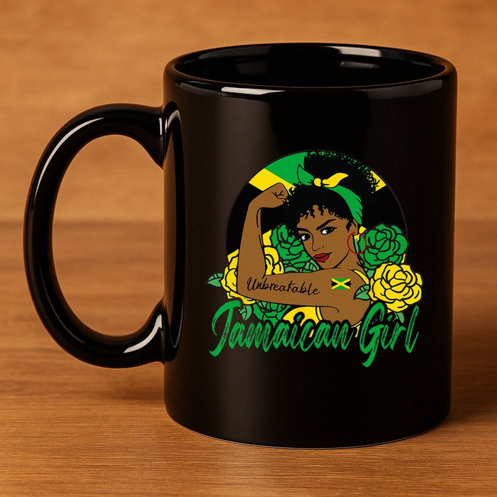 Jamaica Jamaican Mujer Jamaican Flag 11oz C Handle Ceramic Mug