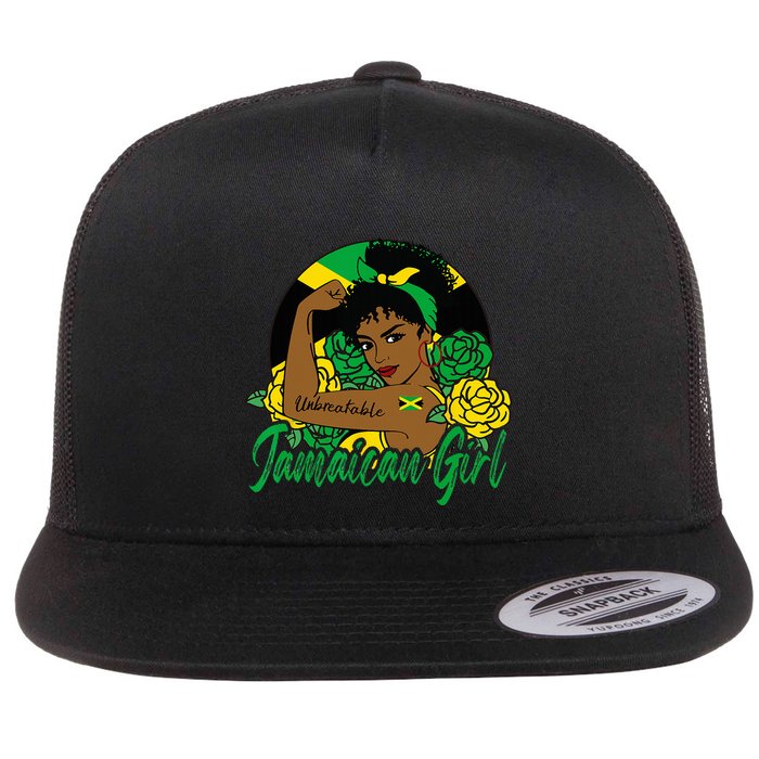 Jamaica Jamaican Mujer Jamaican Flag Flatbill Hat