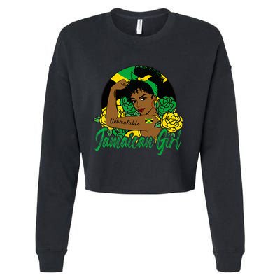 Jamaica Jamaican Mujer Jamaican Flag Cropped Pullover Crew