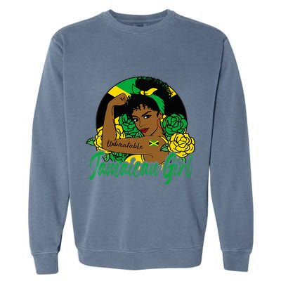 Jamaica Jamaican Mujer Jamaican Flag Garment-Dyed Sweatshirt
