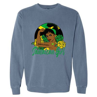 Jamaica Jamaican Mujer Jamaican Flag Garment-Dyed Sweatshirt