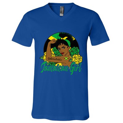 Jamaica Jamaican Mujer Jamaican Flag V-Neck T-Shirt