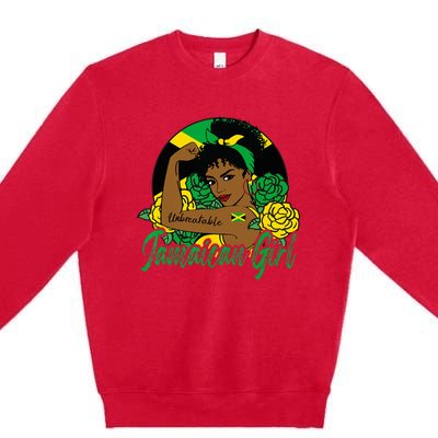 Jamaica Jamaican Mujer Jamaican Flag Premium Crewneck Sweatshirt