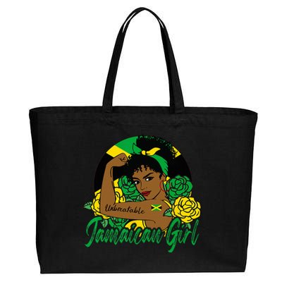 Jamaica Jamaican Mujer Jamaican Flag Cotton Canvas Jumbo Tote