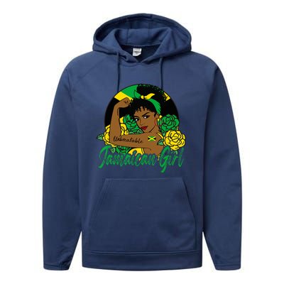 Jamaica Jamaican Mujer Jamaican Flag Performance Fleece Hoodie