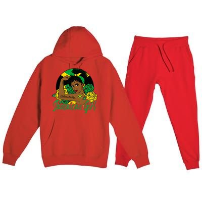 Jamaica Jamaican Mujer Jamaican Flag Premium Hooded Sweatsuit Set