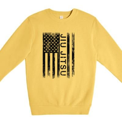 Jiu Jitsu Martial Arts American Flag Premium Crewneck Sweatshirt