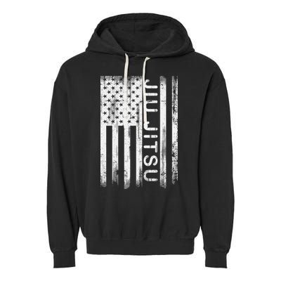 Jiu Jitsu Martial Arts American Flag Garment-Dyed Fleece Hoodie