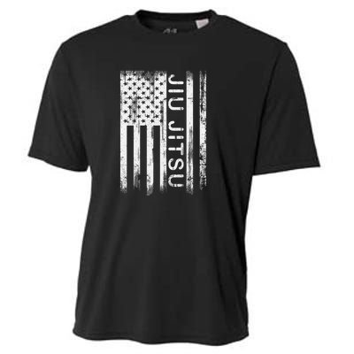 Jiu Jitsu Martial Arts American Flag Cooling Performance Crew T-Shirt