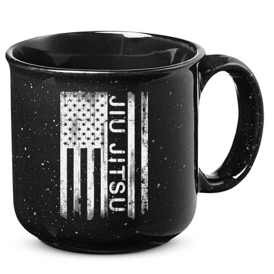 Jiu Jitsu Martial Arts American Flag 15oz Campfire Ceramic Mug
