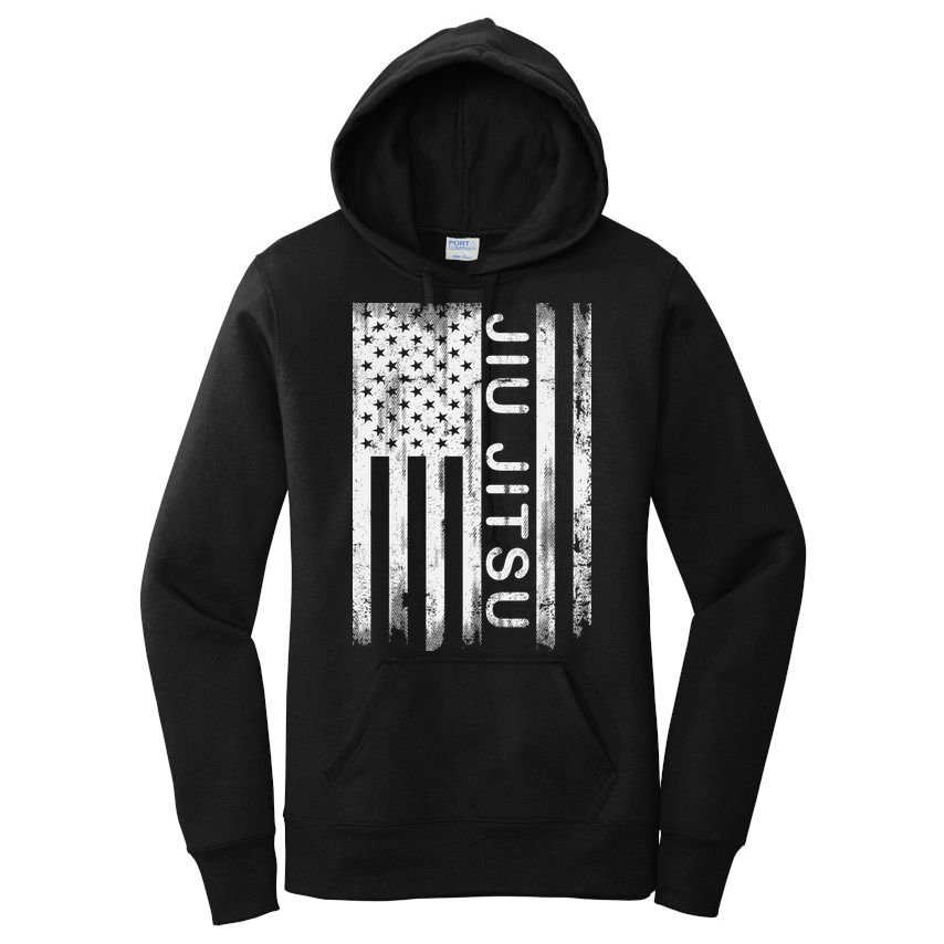 Jiu Jitsu Martial Arts American Flag Women's Pullover Hoodie