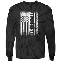 Jiu Jitsu Martial Arts American Flag Tie-Dye Long Sleeve Shirt