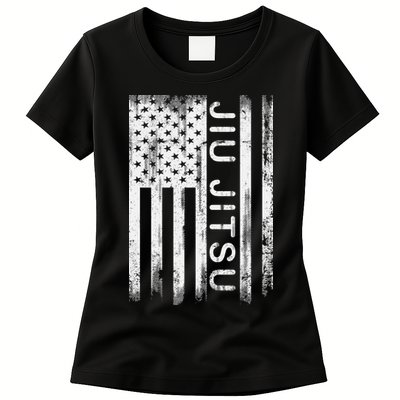 Jiu Jitsu Martial Arts American Flag Womens T-Shirt