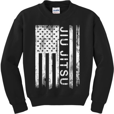 Jiu Jitsu Martial Arts American Flag Kids Sweatshirt