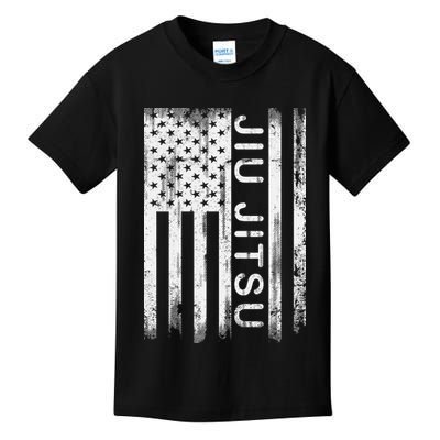 Jiu Jitsu Martial Arts American Flag Kids T-Shirt