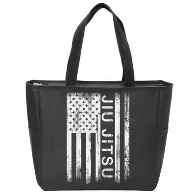 Jiu Jitsu Martial Arts American Flag Zip Tote Bag