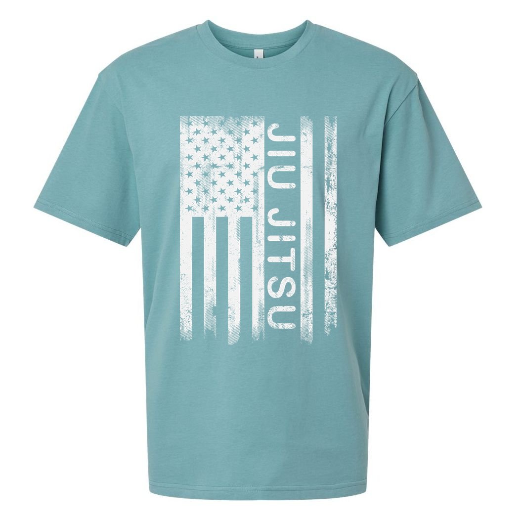 Jiu Jitsu Martial Arts American Flag Sueded Cloud Jersey T-Shirt