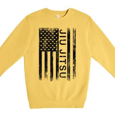 Jiu Jitsu Martial Arts American Flag Premium Crewneck Sweatshirt