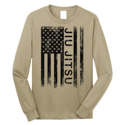 Jiu Jitsu Martial Arts American Flag Long Sleeve Shirt