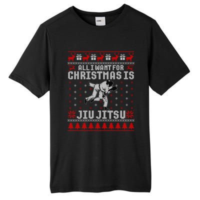 Jiu Jitsu Mma Bjj Funny Christmas Ugly Xmas Sweater Gift Tall Fusion ChromaSoft Performance T-Shirt