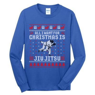 Jiu Jitsu Mma Bjj Funny Christmas Ugly Xmas Sweater Gift Tall Long Sleeve T-Shirt