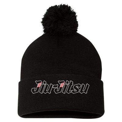Jiu Jitsu Martial Arts Self Defense Sparring Grappling Pom Pom 12in Knit Beanie