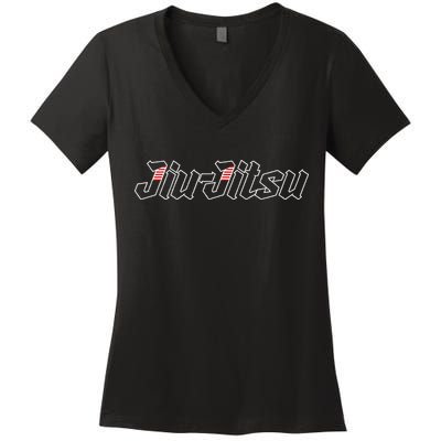 Jiu Jitsu Martial Arts Self Defense Sparring Grappling Women's V-Neck T-Shirt