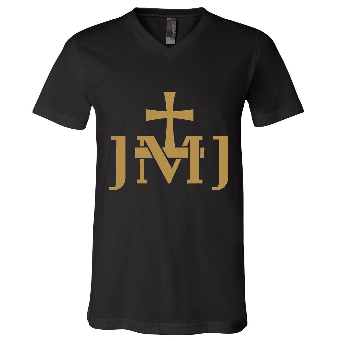 Jmj Jesus Mary Saint Joseph Insignia Catholic V-Neck T-Shirt
