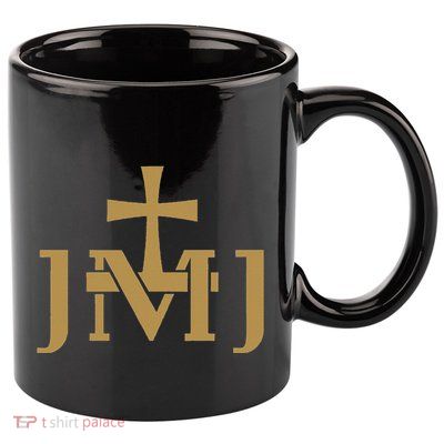 Jmj Jesus Mary Saint Joseph Insignia Catholic 11oz C Handle Ceramic Mug