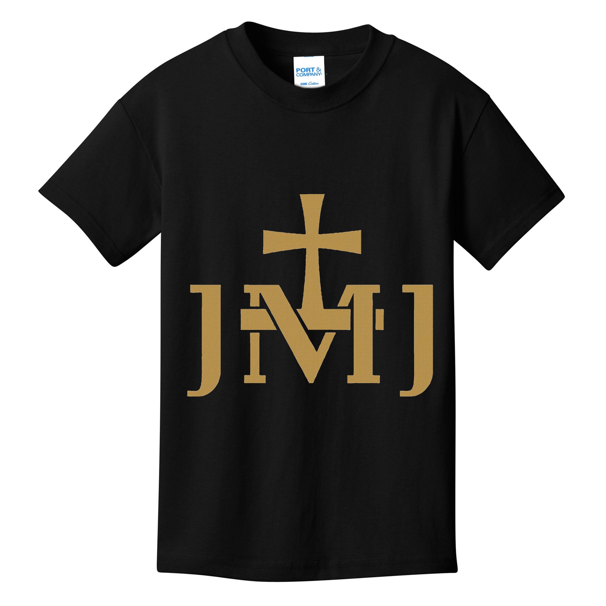 Jmj Jesus Mary Saint Joseph Insignia Catholic Kids T-Shirt