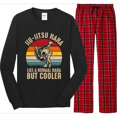 Jiu Jitsu Nana Like A Normal Nana But Cooler Funny Dad Gifts Retro Plus Size Long Sleeve Pajama Set