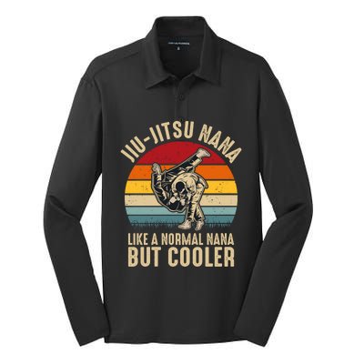 Jiu Jitsu Nana Like A Normal Nana But Cooler Funny Dad Gifts Retro Plus Size Silk Touch Performance Long Sleeve Polo