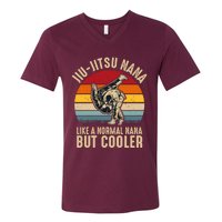 Jiu Jitsu Nana Like A Normal Nana But Cooler Funny Dad Gifts Retro Plus Size V-Neck T-Shirt